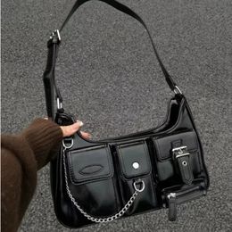 Richme Punk Bolso Mujer Fashion Trend Design Chains Crossbody Shoulder Bags Harajuku Y2k PU Individuality Ladies Bags 240226