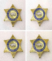 1pcs US Los Angeles County Detective Badge Movie Cosplay Prop Pin Brooch Shirt Lapel Decor Women Men Halloween Gift9097595