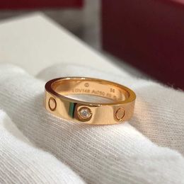 Classic Cartres Ring V-gold high edition narrow single diamond ring for couples plated with 18K rose gold fashionable and luxurious LOVE couple