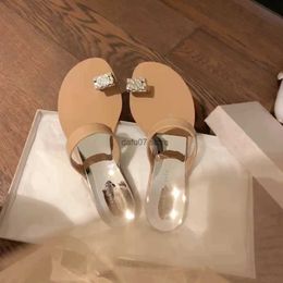 Slippers Instant Su Yinyin Same Style Shoes Pigeon Egg Second Generation Water Diamond Clip Toe Flat Bottom for Womens OutwearH240306