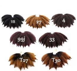 Afro kinky braids Crochet hair curly 5 Colors Senegalese Synthetic Braiding Hair extension For Women 8 inch 14 roots8552970