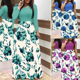 Dress Plus Size 5XL 2023 Summer Dress Women Floral Printed Dresses Vacation Women Clothes Party Club Vintage A Dress Robe Vestidos