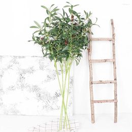 Decorative Flowers With Olive Fruit Large Artificial Branch Handmade Elegant Fake Tree Branches Plastic 95-110cm Leaf