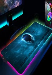Mouse Pads Wrist Rests Mousepad RGB 900x400 LED Gamer Pad Alienware Rubber Extended Keyboard Mat Computer Accessories Gaming Cus3972486