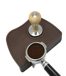Espresso Coffee Tamper Mat Silicon Rubber Corner Slip Resistant Pad Tool Holder Barista Tamping 2103091172225