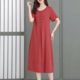 Dress Summer Dress Women plus size Dresses outwear Wear Sundress Plus Size Cotton Vintage Dress Vestidos short sleeve Print