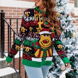 Pullovers Christmas Ugly Sweater Autumn Winter Cartoon Funny New Year Holiday Party Sweaters Sweatshirt Xmas Pullover Knitted Tops Jumpers