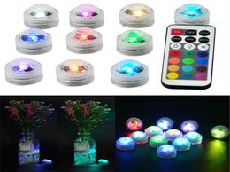 4610 pcs RGB Waterproof Round Shaped LED Aquarium Light Candle Lamp Fish Tank Decoration Submersible LED Lights with remote cont7787784