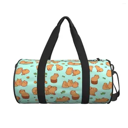 Duffel Bags Men Women Travel Bag Cute Capybara Pattern Gym Large Giant Rodent Funny Outdoor Custom Handbag Fashion Sports