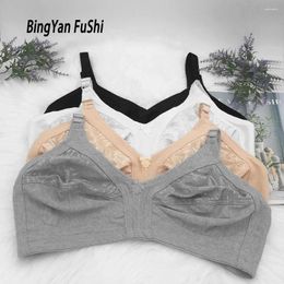 Bras Sexy Lingerie For Ladies Big Size 38C-50F Top Women's Seamless Bra Leisure Intimate Cotton Minimizer Push Up Bh C D E F C03