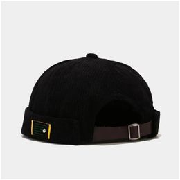 Beanie/Skull Caps Beanie/Skl Brand Vintage Beanie Hats Men Women Spring Autumn Landlord Hat Streetwear Hip Hop Brimless Corduroy Doc Dhoiv