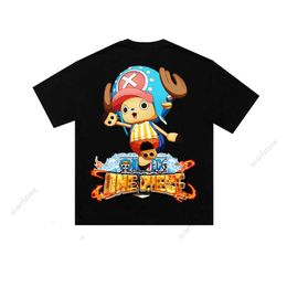 Oversize trendy hip-hop short sleeved T-shirt mens trendy loose size couple outfit half sleeved anime