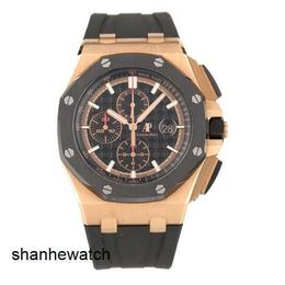 Lastest Top Wristwatches AP Wrist Watch Royal Oak Offshore Series 26401RO Rose Gold Three Eyes Timing Rubber Band Mens Fashion Leisure Business Sports Machinery Wat