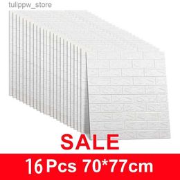 Decorative Objects Figurines Self Adhesive Foam Wallpaper Waterproof 3D Brick Wall Panel Living Room Brick Stickers Bedroom Brick Papers Home DecorL240306