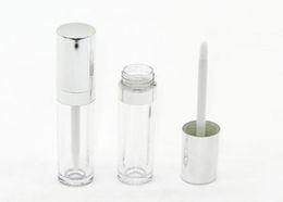 Luxury Silver Round Empty Lip Gloss Tubes 6ml Plastic Clear Liquid Lip Gloss Lipstick Refillable Bottle Container Lipgloss Bottles5008901