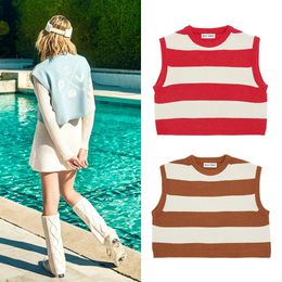 Casual and Trendy Womens Striped Knitted Vest! Warm Sleeveless Tshirt Perfect for Autumn Golf! Sports Versatile Design! 240226