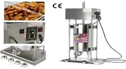 15L Commercial Use110v 220v Electric Automatic Spanish Churro Maker Machine Baker Extruder with 5 Nozzles4148369