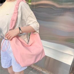 Waist Bags Girl's Crossbody Bag Pleated Nylon Cloth Female Sweet Picnic Casual Shoulder Cute School