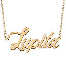 Lupita name necklaces pendant Custom Personalized for women girls children best friends Mothers Gifts 18k gold plated Stainless steel
