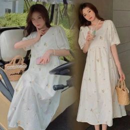 Dresses Maternity Fashion Dresses Summer Pregnancy Women Doll Dress Aline Loose Short Sleeve Skirt Pregnant Mom Clothing