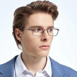 Sunglasses Frames Business Men Blue Light Blocking Glasses Pure Titanium Recipe Eyeglasses Rectangle Young Male Ultralight Optic Myopia