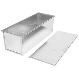 Toast Box Baking Pan Stainless Steel Bread Pans Homemade Reusable Loaf Lid Mould Bins with Tray 240227