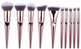 10pcs Unique shape Bump Handle Makeup Brushes set Foundation Blending Blush Face Brush Eyeshadow Eyebrow Concealer brushes Kit3142920