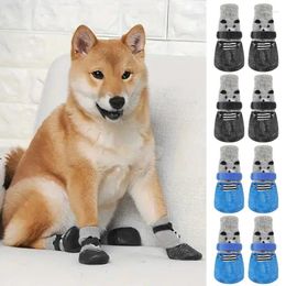 Dog Apparel Anti Slip Socks 4Pcs Cute Pet With Puppy Shoes Cat Soft Wear Warm Supplies