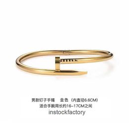 Original 1to1 Cartres Niche nail bracelet high-end explosive light luxury 18k gold fashionable style that does not fade MX5M