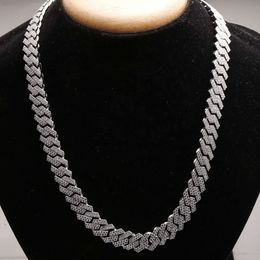 Mais quente hip hop 14 kt ouro branco moissanite diamante corte redondo jóias com linda e designer corrente cubana com clareza vvs