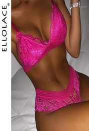 Ellolace Lingerie Women039s Underwear Sexy Lace Bra Set Pink Female Underwear Bra and Women039s Panties Lingerie Set Wholesa2658995966223