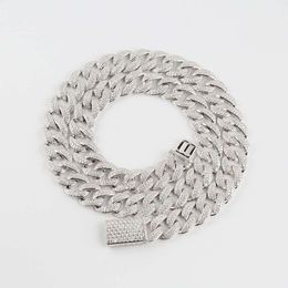 Wholesale Price 13mm 925 Sterling Silver Thin Iced Out Necklace Bracelet d Vvs Moissanite Cuban Link Chain