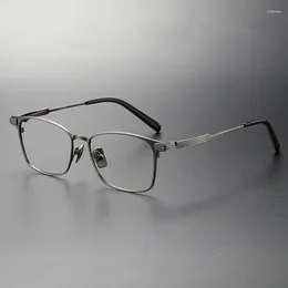 Sunglasses Frames Japanese Handmade Titanium Glasses Men Women Vintage Rectangle Business Eyeglass Myopia Prescription Eyewear