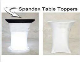 Various Color Spandex Table Cloth 60708090cm Round TopperStretch Cocktail Table Cover Cap 10PCS6658843