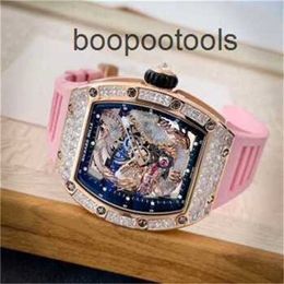 Mechanical Watch Chronograph Richardmill Luxury Wristwatches Mens Watches RM5703 Original Diamond Rose Gold Crystal Dragon Limited Edition Leisure Spor U12U