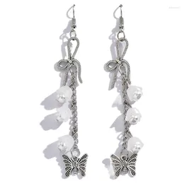 Dangle Earrings 634C Fashion Long Flower Butterfly Charm Sweet Cool Pendant Earring Party Jewellery