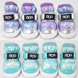 Dog Apparel Freeship 4Pcs Winter Shoes For Small Dogs Warm Fleece Puppy Pet Waterproof Snow Boots Chihuahua Yorkie Teddy