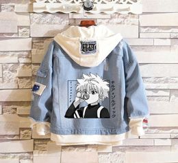 Killua zoldyck denim jacket anime hoodie hunter x hunter hisoka hoodies yoyo sweat jeans Cool killua zolodik figurine Unisex G09147009493