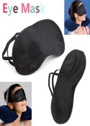 Black Eye Mask Shade Nap Cover Blindfold Masks for Sleeping Travel Soft Polyester Masks 4 Layer HHA374240409