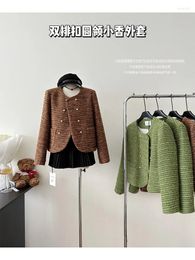 Women's Jackets 2024 Women Green Jacket Harajuku 2000s Vintage Korean Style Long Sleeve Coffee Coat Loose Fashion Streetwear Outwear Top