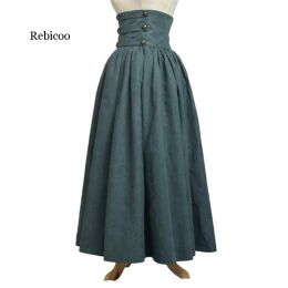skirt Women Medieval Renaissance Costume Skirt Retro Pleated Long Skirt Party Jupe Femme High Waist Faldas Largas Mujer Streetwear