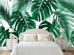 Southeast Asia Tropic Tree Banana Leaf Wallpaper Mural for Living Room TV Background Wall Deocative Custom Size 3d Wall Murals22006059705