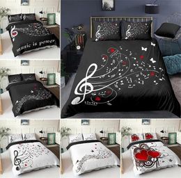 3D Digital Duvet Music Note Printed Beating Comforter Cover Kids Adult Bedding Set for Winter USEUAU Size 2011202194661