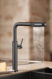 Kitchen Faucets ASRAS 304 Stainless Steel Waterfall Faucet Grey Multi Functional Sink Vegetable Wash Basin Pulling