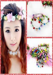 Whole Stock Bohemian Fashion Wedding Garlands Bridal Headband Flower Crown Hawaii Flower Tiara Crown For Bridesmaid Kids Child99062599097