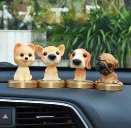 Car Dashboard Nodding Dog Ornament Mini Bobblehead Shaking Head Dogs Cute Labrador Pomeranian Decoration Accessories6008367