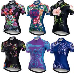 Women039s Cycling Jersey Short Sleeve Mountain Bike Jersey 2020 Race Fit Ladies Cycling Clothing Full Zipper Bicycle Black1891637