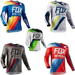 Men's T-shirts Fox Quick Surrender Long Sleeve T-shirt Mens Summer Breathable Cross-country Motorcycle Racing Suit Quick Dry Clothes