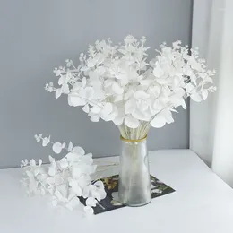 Decorative Flowers 1bunch Simulation White Eucalyptus Wedding Party El Scene Layout DIY Home Decoration Accessories Artificial Plant Po
