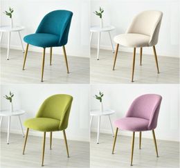 Short Back Polar Fleece Accent Chair Cover Round Bottom Stool Dinning Duckbill Big Elastic Cushion Eames Seat Covers8311141